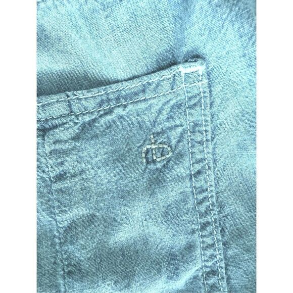 Rag & Bone Dumont Thin Denim Button Down Open Back Shorts Romper - Picture 7 of 7